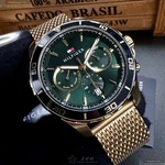[星晴錶業]TommyHilfiger手錶,44mm,TH00054墨綠色錶面金色錶殼金色米蘭錶帶款, , large