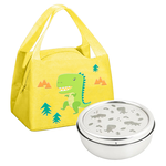 【KOM】台灣製316不鏽鋼兒童隔熱碗/附湯匙+防水牛津布保溫便當袋/餐袋 2入組(圖案任選), , large