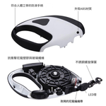 LED Illuminated Retractable Pet Leash / Black / 3m, , large