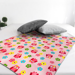 ［熊棉］多功能靜音防水墊｜加強止滑款｜中｜花漾貓頭｜靜音防水 翻身無聲 乾爽防護 親膚柔軟 安心入睡 好清潔 超止滑, , large