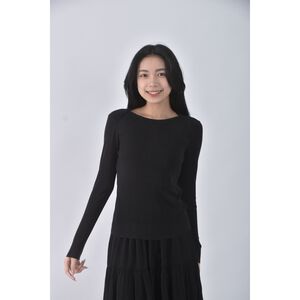 (S) giordano ladies質感棉質黑色長袖上衣二手衣