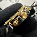 [星晴錶業]VERSACE手錶,46mm,VS11331寶藍色錶面金色錶殼咖啡色真皮皮革錶帶款, , large
