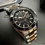 [星晴錶業]BOSS手錶,46mm,HB1513705黑色錶面黑錶殼金銀相間精鋼錶帶款, , large