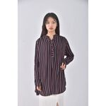 (XL) 條紋黑色長袖上衣二手衣, , large