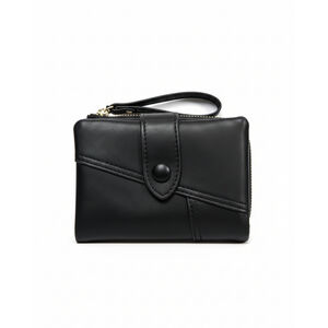 Soirée 典雅對折短夾-黑色 多卡位收納皮夾 真皮質感 零錢卡片鈔票夾