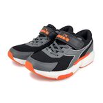 DIADORA迪亞多那 大童輕量跑鞋 童運動鞋 魔鬼氈 寬楦 保護後跟 輕量 吸震 減壓 抗菌 除臭 防滑 黑灰 藍粉, , large