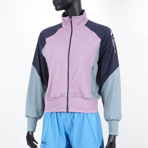 Asics 女 拼接外套 瑜珈 YOGA 運動 訓練 飛鼠袖 高彈性 立領 舒適 玫瑰粉紫 [2032C530-500]