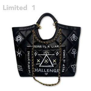 Design Graffiti Diamond Tote Bag Black (XL)