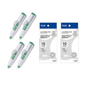 【龍品文創】PLUS 普樂士 WH605mmx6M正帶-綠4個X透明內帶20個