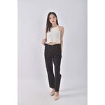 (M) net高腰丹寧牛仔抽鬚黑色長褲二手衣, , large