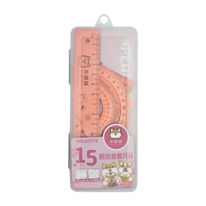 15cm Aluminum Alloy 4-Piece Ruler Set &ndash; Pink