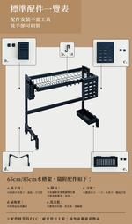 [Y HOUSE] Kitchen Sink Rack - 65cm Dish Rack Drain Rack Dish Rack Drain Basket Kitchen Storage Rack - Single Layer Black, , large