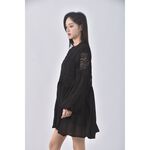 (S) sgree girl質感拼接黑色洋裝二手衣, , large