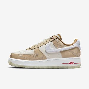 Kixpress-Nike Wmns Air Force 1 07 LX 女 休閒鞋 經典 毛絨 刺繡 奶茶 白 [FD4341-101]
