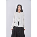 (XL) uniqlo質感棉質圓領白色長袖上衣二手衣, , large