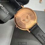 [星晴錶業]ARMANI手錶,30mm,AR00065貝母錶面玫瑰金錶殼深黑色真皮皮革錶帶款, , large