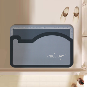 Soft diatomaceous earth water-absorbing non-slip floor mat with color printing
