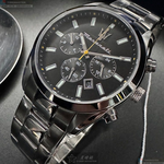 [星晴錶業]MASERATI手錶,42mm,R8853151010黑色錶面銀錶殼銀色精鋼錶帶款, , large