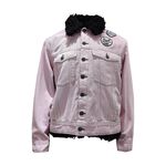 PINKO櫻花粉毛毛領牛仔外套, , large