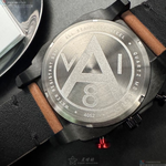 [星晴錶業]新品牌手錶,46mm,AV50631黑色錶面黑錶殼咖啡色真皮皮革錶帶款, , large