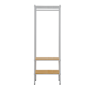 [Y HOUSE] 60x30x180cm Pine Three-Tier Single-Rack Wardrobe with Wheels - White