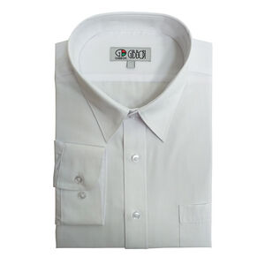 男合身長袖襯衫R00071<白色-15.5>