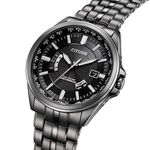 CITIZEN 星辰 限量 光動能電波萬年曆手錶 送禮推薦-酷黑 CB0294-54E, , large
