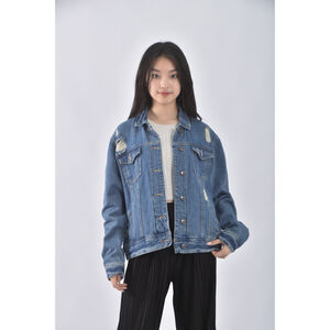 (L) forever21丹寧牛仔棉質純棉藍色外套二手衣