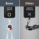 〔Bone蹦克〕頸掛、斜背角色手機掛繩夾片 企鵝小丸/白（商品本身含掛繩、含兩片夾片）, , large