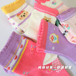 [Kaimei Cotton Industry] 8 pairs set, random and excellent, MIT made in Taiwan, pure cotton non-slip children's socks, kitten garden style, 9-13cm, , large