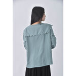 (XL) amber 3韓牌質感花邊綠色長袖上衣二手衣, , large