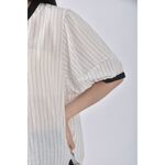 (XL) yansoo條紋白色短袖上衣二手衣, , large