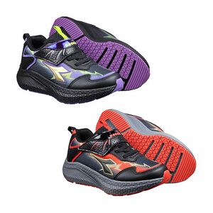 DIADORA迪亞多那 輕量兒童跑鞋 童運動鞋 童鞋 撞色 寬楦 康特杯 保護後跟 抗菌 除臭 輕量 吸震 黑紫 黑紅