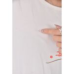 (M) big train花卉白色短袖上衣二手衣, , large