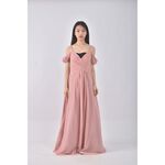(M) 禮服棉質低胸純棉粉色洋裝二手衣, , large
