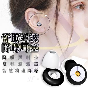 Sleep Filter Noise Reduction Earplugs / 1 Unit + 3 Replacement Memory Foam Ear Tips / 1 Box