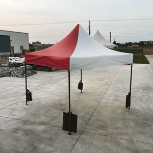 【振盛塑膠】六角快速帳（折疊式帳篷）/PVC布六角骨架/紅白色