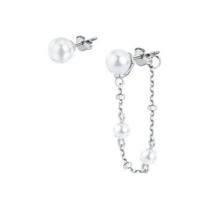 【MORELLATO】Perle Contemporary 925純銀非對稱珍珠美學耳環-銀色SAWM08