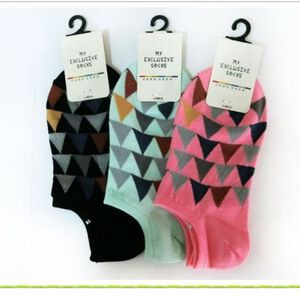 [Kaimei Cotton] 12 pairs set, random and excellent, made in Taiwan👍pure cotton Korean cultural and creative (right angle) socks