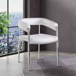 【Hampton 漢汀堡】實木方桌-白腳+皮面扶手餐椅-白色, , large