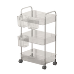 【ENNE】Simple style three-layer storage acrylic storage cart with three transparent hanging baskets (cart/trolley/storage rack/shelf/tool ​​cart/mobile/tool ​​rack/storage/cabinet/shelf) (F0032-3), , large