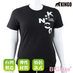 KINGO-大尺碼-女款 圓領T恤-黑-514118, , large