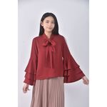 (S) moma質感紅色長袖上衣二手衣, , large