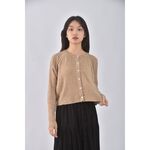 (S) manhattan質感圓領杏色長袖上衣二手衣, , large