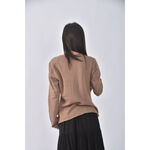(S) giordano ladies質感羊毛V領棕色長袖上衣二手衣, , large