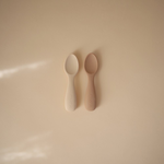 Mushie Toddler Starter Spoons - Silicone 2-Pack - Natural/Shifting Sand, , large