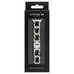 COACH Apple Watch 錶帶 38/41mm 適用 鍊帶結合皮錶帶- 銀x黑(不含手錶), , large