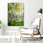 【御畫房】白樺林之春 國家一級畫師手繪油畫60×90cm(VF-99), , large