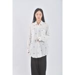 (2XL) girls落肩寬鬆白色襯衫上衣二手衣, , large
