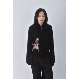 (L) nouvelle tokyo刺繡黑色外套二手衣